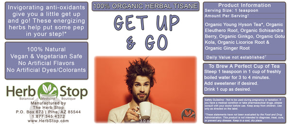 Get Up & Go Loose Leaf Herbal Tea Label