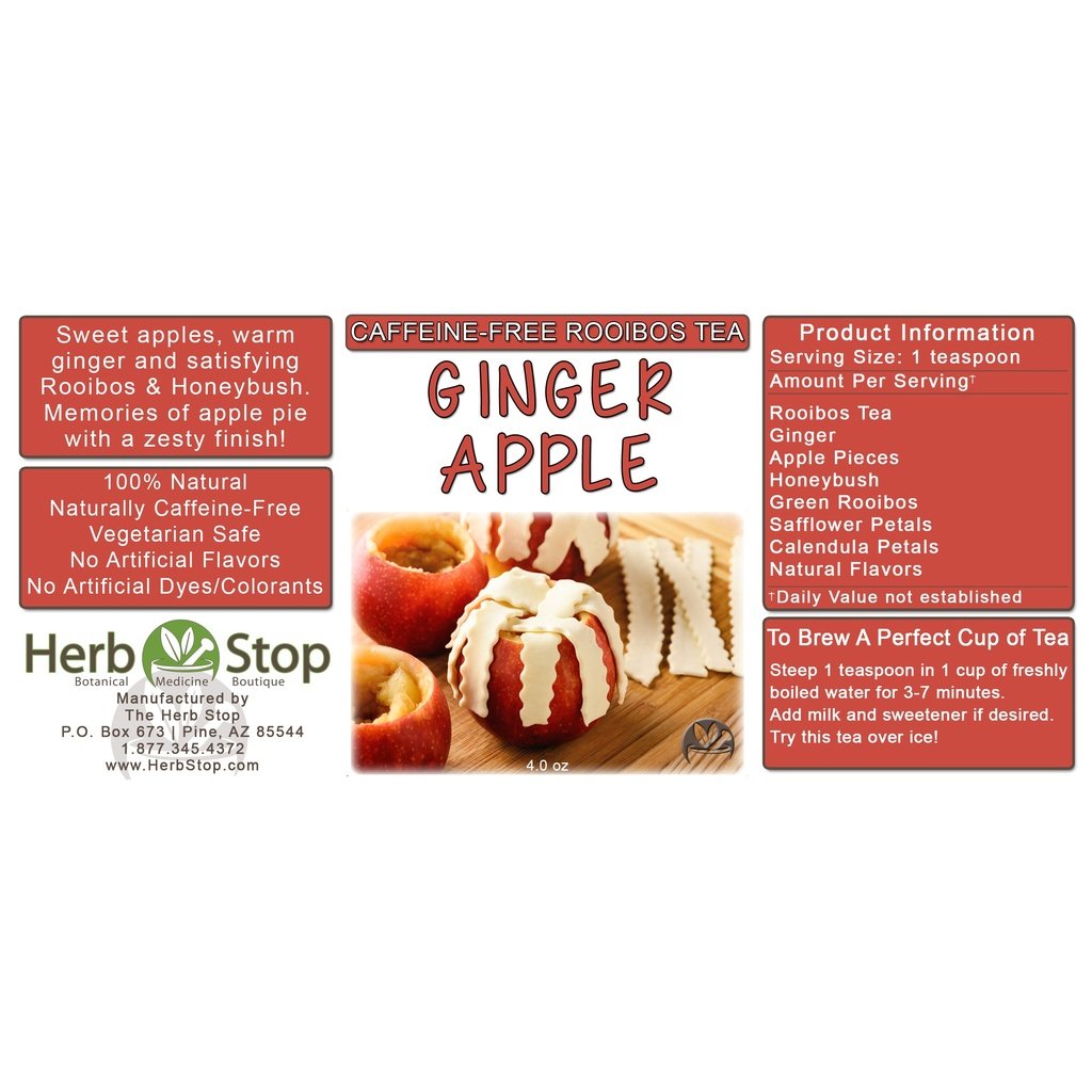 Ginger Apple Loose Leaf Rooibos Tea Label