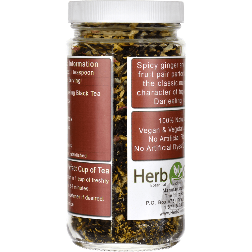 Ginger Peach Darjeeling Black Tea Jar - Back