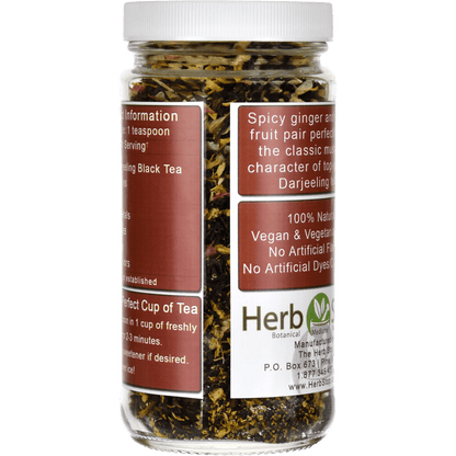 Ginger Peach Darjeeling Black Tea Jar - Back
