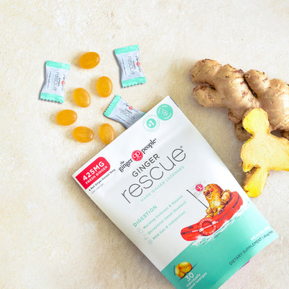 The Ginger People Ginger Rescue Hard Ginger Lozenges with ginger roots