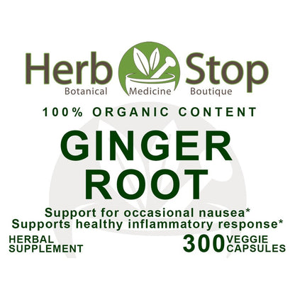 Ginger Root Capsules Label - Front