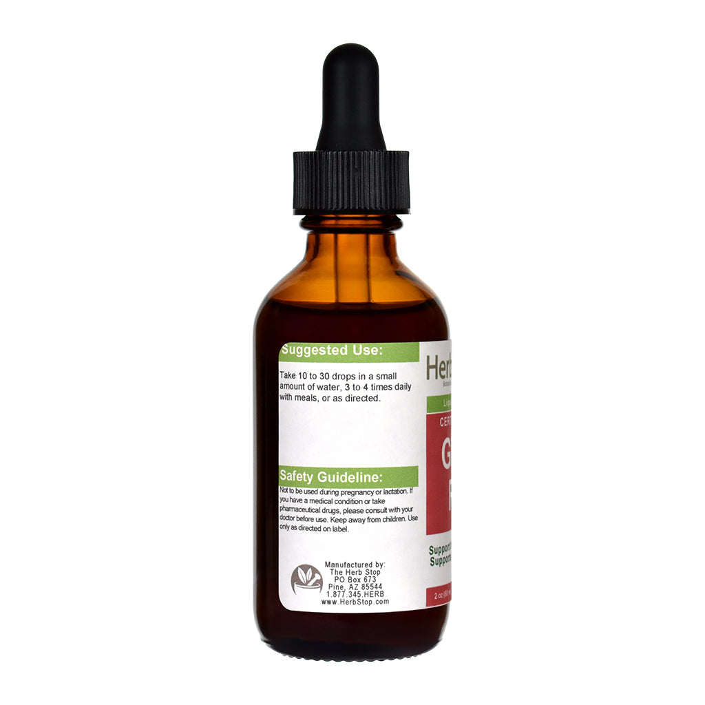Organic Ginger Root Liquid Extract 2 oz Bottle - Left