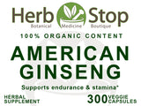 American Ginseng Capsules Label - Front