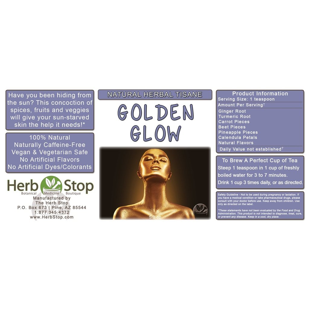 Golden Glow Loose Leaf Herbal Tea Label