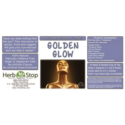 Golden Glow Loose Leaf Herbal Tea Label
