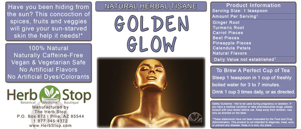 Golden Glow Loose Leaf Herbal Tea Label