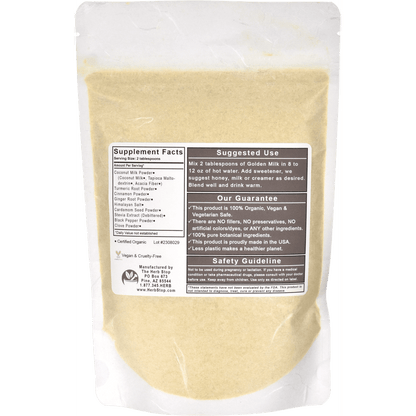 Organic Instant Golden Milk Bag Back