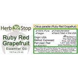 Ruby Red Grapefruit Essential Oil Label