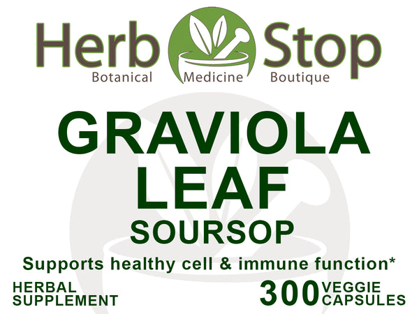 Graviola Leaf Soursop Capsules Label - Front