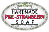 Handmade Pine-Strawberry Soap Label - Front