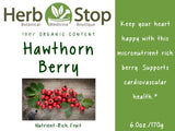 Organic Hawthorn Berry Powder Label - Front