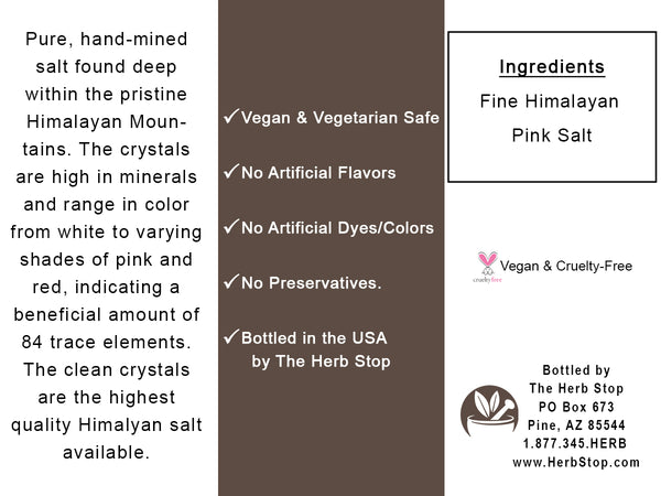 Himalayan Salt Fine Label - Back