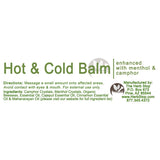 Hot & Cold Balm Label