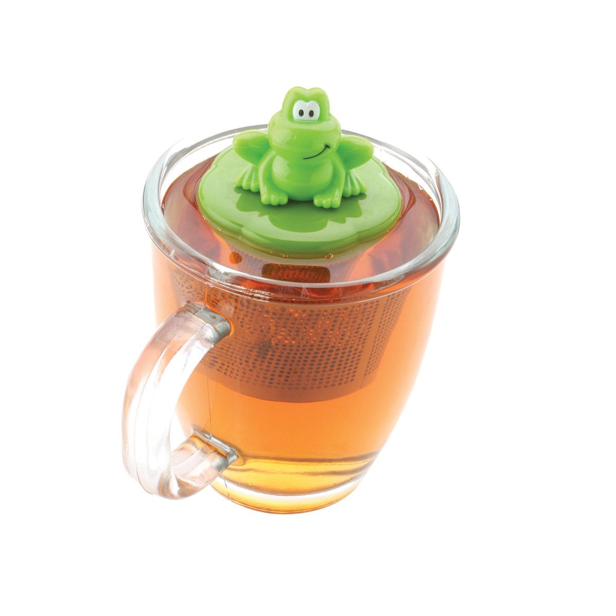 Frog floating tea infuser in cup by Joie 