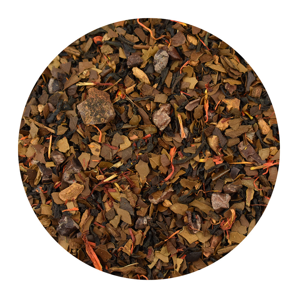Bulk Jump Start yerba mate & black loose-leaf tea on a white background