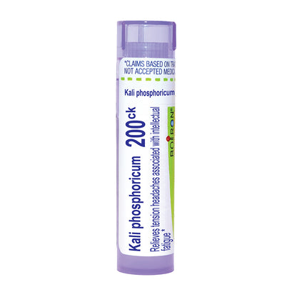 A single tube of Boiron Kali phosphoricum 200ck homeopathic medicine, shown on a plain white background.