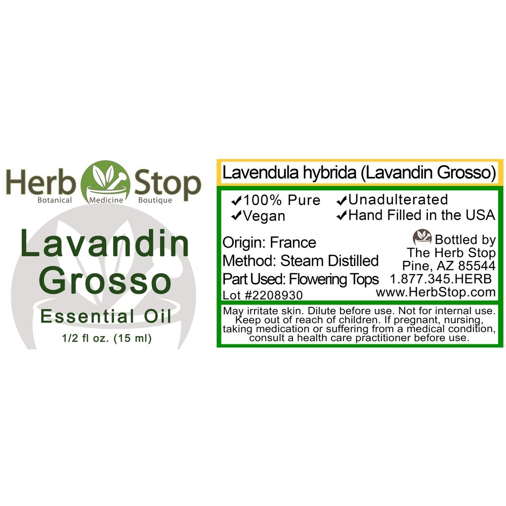 Lavandin Grosso Essential Oil Label