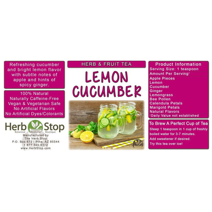 Lemon Cucumber Loose Leaf Herb & Fruit Tea Label