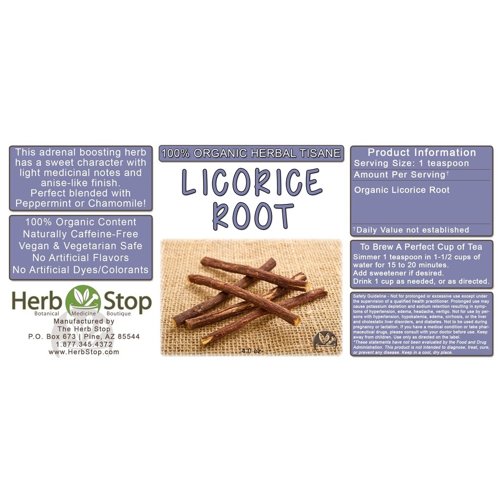 Licorice Root Loose Leaf Herbal Tea Label