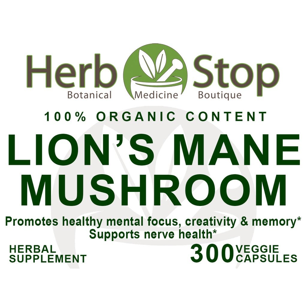 Lion's Mane Mushroom Capsules Label - Front