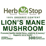 Lion's Mane Mushroom Capsules Label - Front