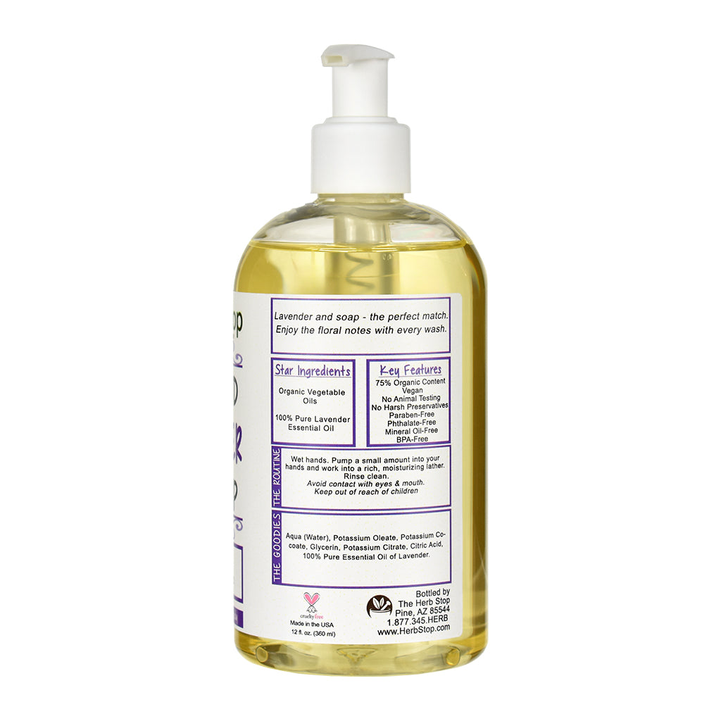 Liquid Lavender Soap Bottle - Back