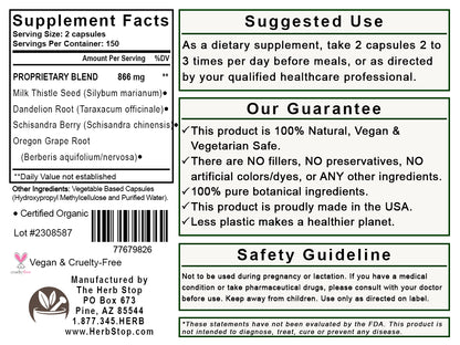 Liver Tonic Capsules Label - Back