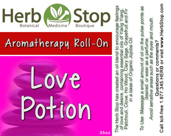 Love Potion Aromatherapy Roll-On Label