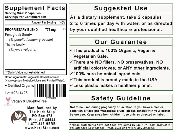 Lung Clear Capsules Label - Back