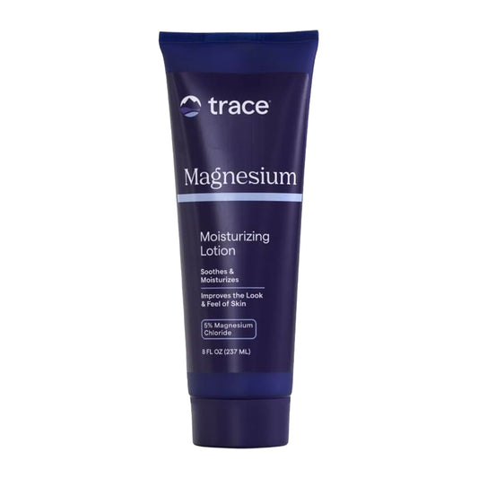 Tube of trace Magnesium Moisturizing Lotion on a white background