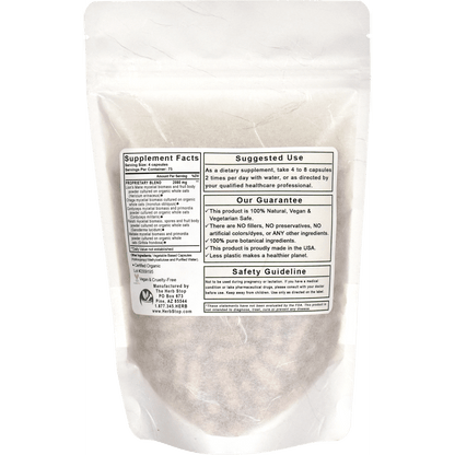Organic Mega Mushrooms Capsules Bulk Bag Back