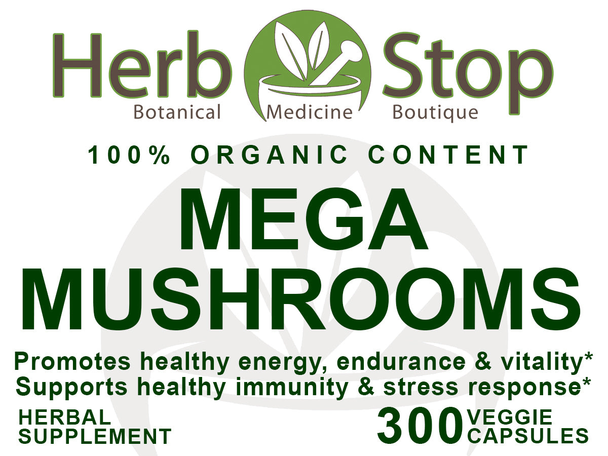 Mega Mushrooms Capsules Label - Front