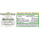 Melissa Essential Oil Label