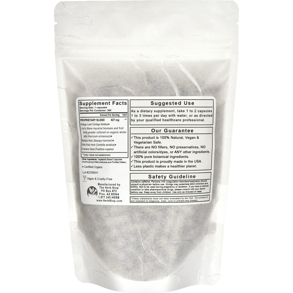 Organic Mind Sharp Capsules Bulk Bag Back