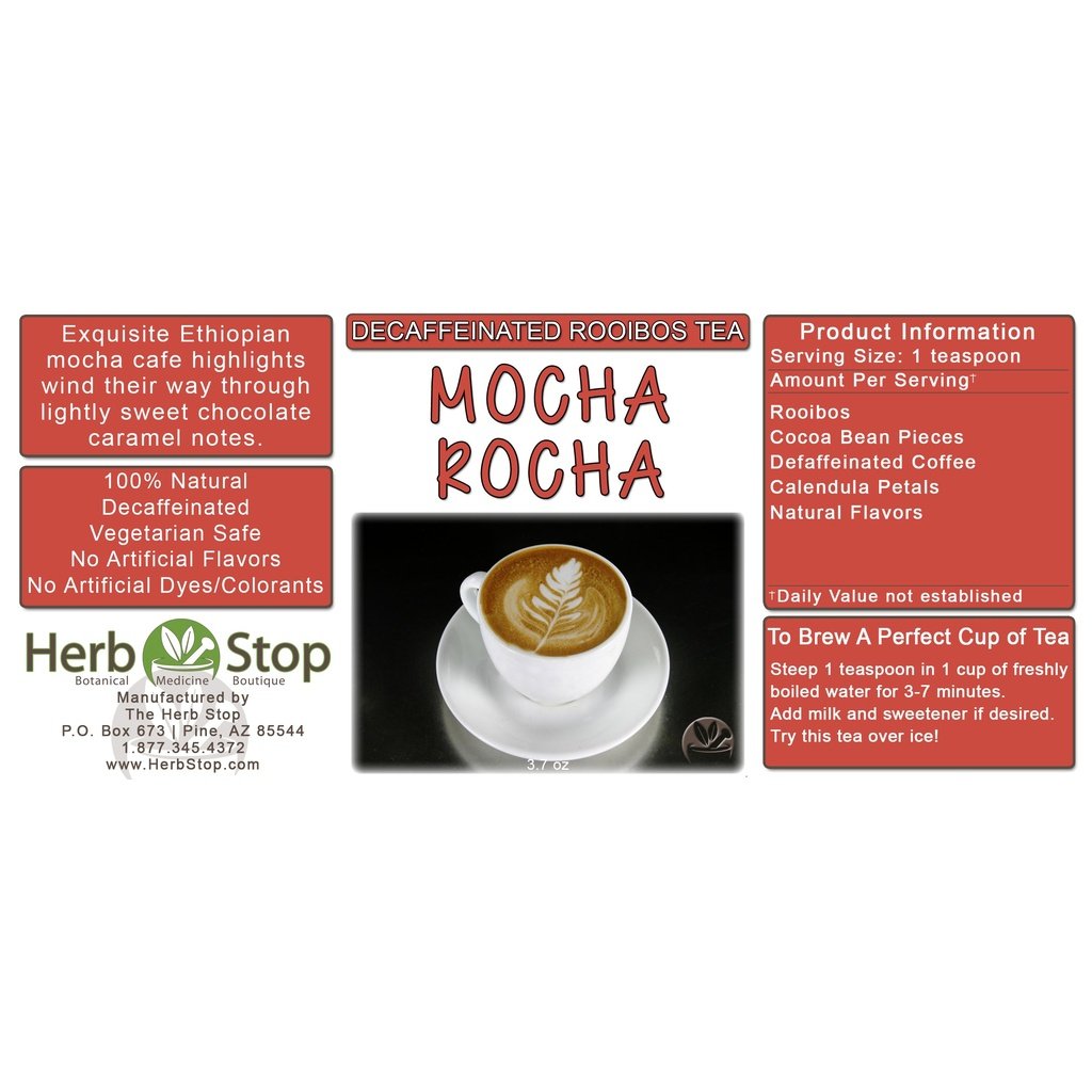 Mocha Rocha Loose Leaf Rooibos Tea Label