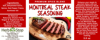 Montreal Steak Seasoning Label