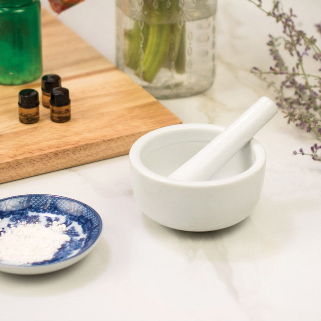 Mortar & Pestle - White Porcelain Round