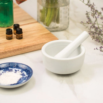 Mortar & Pestle - White Porcelain Round