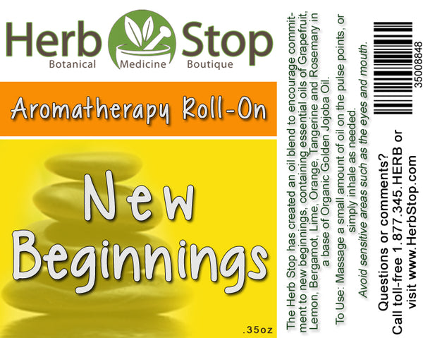 New Beginnings Aromatherapy Roll-On Label