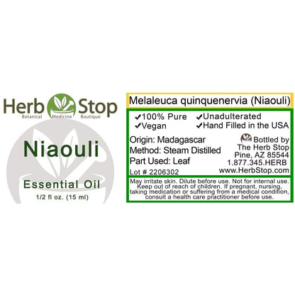 Niaouli Essential Oil Label