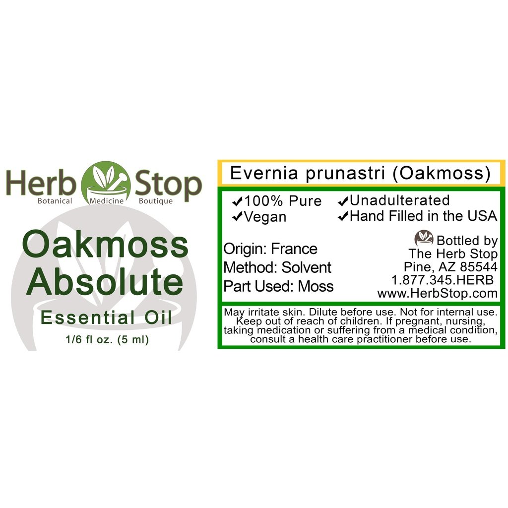 Oakmoss Absolute Essential Oil Label