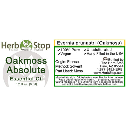 Oakmoss Absolute Essential Oil Label