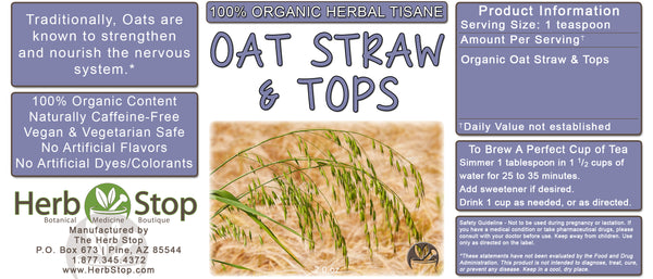 Oat Straw & Tops Loose Leaf Herbal Tea Label