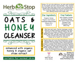Oats & Honey Cleanser Label