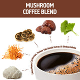 Om Mushroom Superfood Coffee Blend - ingredients with coffee cup