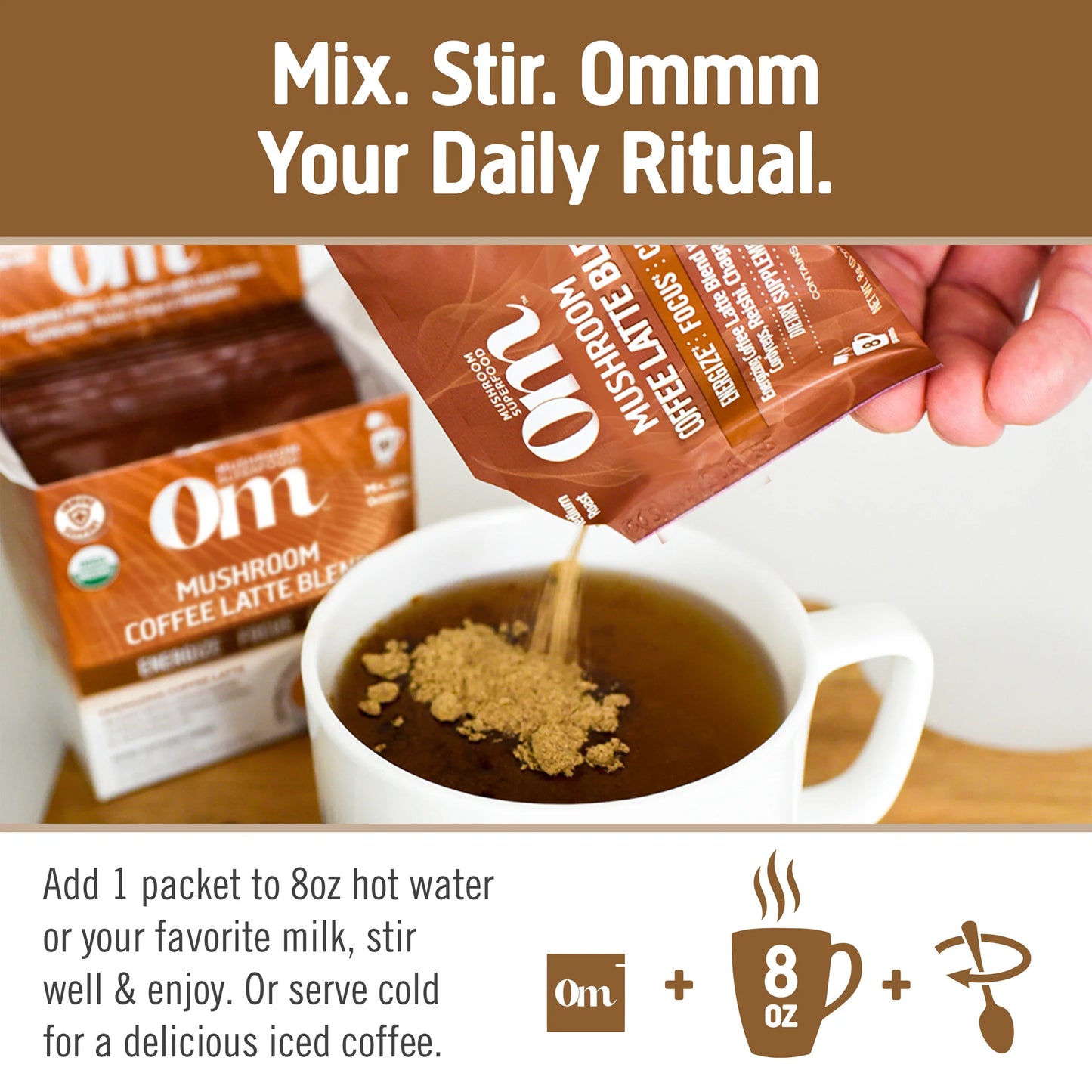 Mushroom Coffee Latte - Om Mushrooms