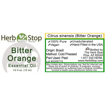 Bitter Orange Essential Oil Label