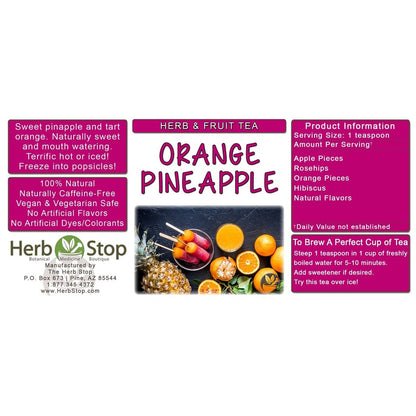 Orange Pineapple Loose Leaf Herb & Fruit Tea Label