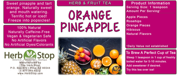 Orange Pineapple Loose Leaf Herb & Fruit Tea Label